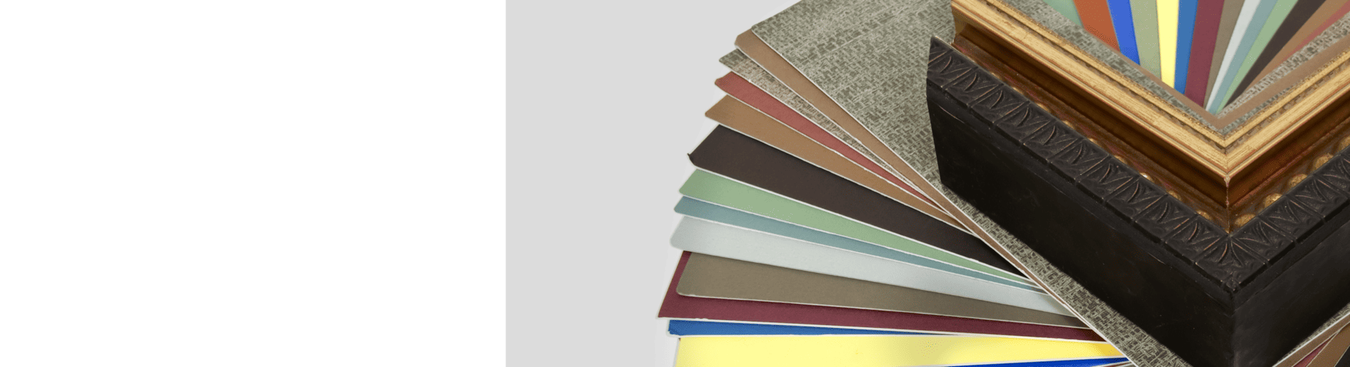 Sample pack of fine art papers and frame corners